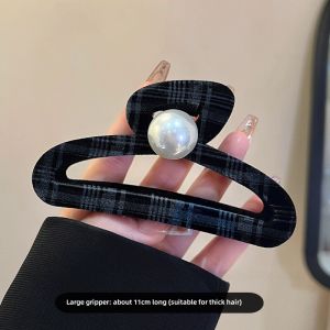 Elegant Large Red Bead Hair Clip Stylish Shark Tail Hair Clip Trendy Korean Style Hair Accessories High Quality Fashion Jewelry