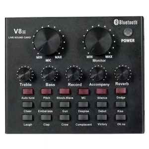 Satu set sound card V8S plus phantom power 48volt utk mic condenser/rekaman