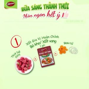 Combo 3 gói Gia Vị Bò kho Barona 80g ướp ngon chuẩn vị không cần nêm nếm