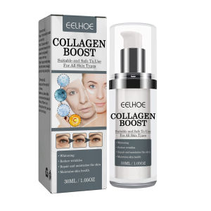 Eelhoe Collagen Boost Hyaluronic Acid Moisturizing Serum Shrink Pores Oil Control Face Lifting Firming Whitening Serum Regrowth Collagen Wrinkle Remover Repair Moisturize Skin Reduce Skin Damage (30ml)