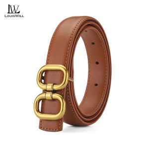 LouisWill เข็มขัดสานเข็มขัดผู้หญิงแฟชั่นหัวเข็มขัดเข็มหรูหราเข็มขัดผู้หญิงปรับได้หนังวัวสองชั้นเข็มขัดสายรัดยาวชุดเดรสเสื้อโค้ทของตกแต่งหัวเข็มขัดโลหะผสม