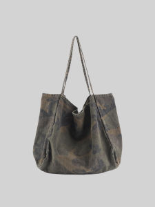 Canvas Bag Womens Shoulder Bag New New Arrival Tide Tote Bag Large Capacity Contrast Color Camouflage Nautica Style Canvas Bag Big Bag