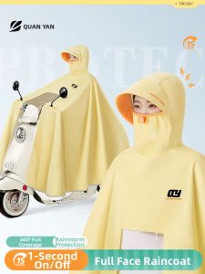 QUANYAN | Rainproof Raincoat for Women Large Size Thick Long Full Body