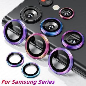 Metal Ring Camera Lens Protector for Samsung Galaxy S24 S23 Plus Ultra S22 Ultra A55 A25 A35 A05S A15 A24 A34 A24 A14 A13 Camera Lens Tempered Glass