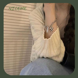 สินค้าคอวินเทจ สร้อยคอและสร้อยข้อมือ กระดานหมากรุก จี้หัวใจ จี้หัวใจตาหมากรุก จัดส่งจากกรุงเทพฯ