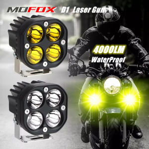 MOFOX D1 White/Yellow Laser Gun 24V Mini Driving Light Spotlight Auxiliary Light Fog Light MDL LED Work Light For 4x4 Offroad Tractors Motorcycle Driving Lights 12V 24V
