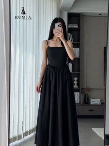 RUMIA White Long Sleeve Dress/Casual Dress/sleeveless dress ladies summer maxi/Vest Dress for Women Long Dress A-line Elegant Dress