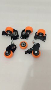Roda 1.5 inchi PU (4pcs mati) + Double bearing Heavy Duty Etalase Troli Furniture lemari