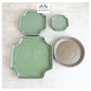 The Leaferie Indra Tray Ceramic plant pots trays . flowerpot saucer .plate flower pot base