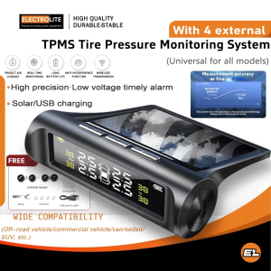 TPMS Car Tire Pressure Alarm Monitor System Auto Security Alarm Systems 4 External Sensors