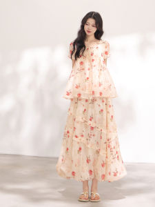 KEIKO | Romantic Rose Floral Light A-line Skirt
