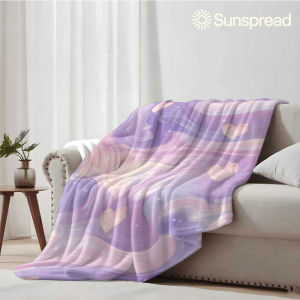 Beast Kingdom | blue yellow torn paper Soft Warm Flannel Blanket Lightweight Cozy Christmas Halloween Home Decor Room