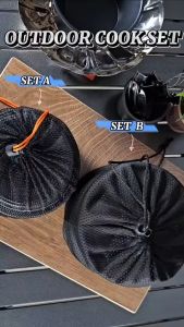 UtanKing™ Camping Cookware Kit Camping Cooking Set Tableware Travel Picnic Set Outdoor Cook Pot Frying Pan Periuk Masak