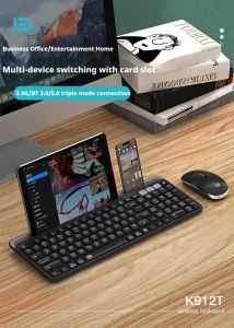 Wireless Multi Device Keyboard for Windows macOS PadOS Android or Chrome OS BT5.0 Compact Compatible
