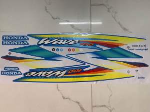 Bộ tem Wave Thái 2003 màu xanh ngọc hàng nhập Thái Lan chất lượng cao dành trang trí riêng cho dòng xe này tem in lụa tẩy phim lên màu ánh kim loại zin theo xe giá bán cực tốt bán lẻ như bán sỉ