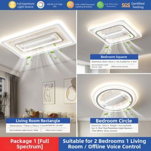 Ultra-thin Smart Silent Oscillating Ceiling Fan Light