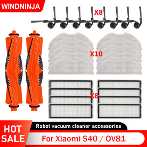 Accessories For Xiaomi S40 / OV81 Robot Vacuum Spare Parts Replacement Hepa Filter Main Brush Side Brush Mop Cloth Consumables