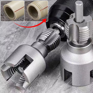 Dizoey Pvc Pipe Threader Maker Kit for Hand Drill 4-point Water Pipe Inner Hole Wire Opener Universal Detachable Pipes Tapping Tools