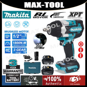 1800NM Cordless Impact Wrench 1/2" Removable Truck Wheel Drill With 2 Battery Lithium Electric Impact Wrench Brushless High Torque Socket Air Gun Electric Wrench