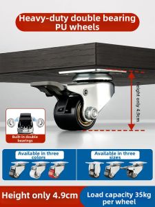 FANGXIANSHENG | Load-Bearing Swivel Brake Double-Bearing Square Plate Furniture Casters