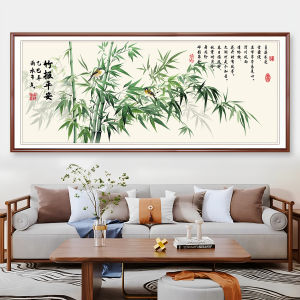 Bộ Thêu Chữ Thập Bambu Báo an Lành Mới 2025 Cao Cấp Phòng Khách Phòng Làm Việc Họa Tiết Cây Cỏ Hoa Cotton Thủ Công