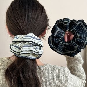 Korean Style Double Layer Stripe Large Size Hair Ties Womens Hair Bands Fashionable Hair Accessories Headwear Hair Bands