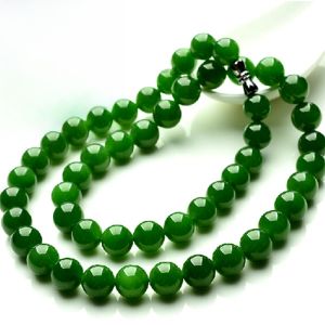 Natural Turquoise Jade Necklace Womens Style round Beads Sweater Chain Xinjiang Hetian Jade Pendant Jewelry Accessory