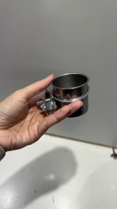 5.5cm Stainless Steel Cage Bowl Food Water Feeder Cup for Bird Hamster Rabbit Guinea Pig Small Pets Bekas Makanan Burung