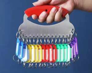 Multi Ring 18/28-Bit Thickening Stainless Steel Key Disk Management Key Plate Warehouse Key Chain Hanging Key Hotel Landlord Key Ring Keys Collector