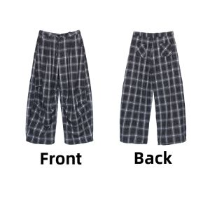 CBXLAB | Street Dance Brand Galaxy Crushed Diamond Check Plaid Yohji Wide Leg Pants