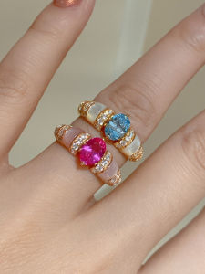 Green Diamond Ring Womens Luxury Pure Silver Middle Finger Artificial Diamond Ins Style Ring Fashion Jewelry Accessory
