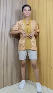 Putri Nasya - Blouse Batik Big Size Atasan Pendek Wanita AGK Kantor Formal Bahan Katun Baju Kerja Motif