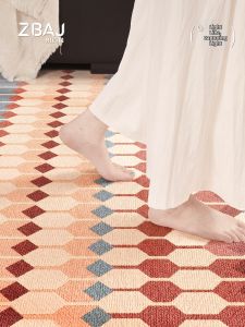 ZHIBAIJIA | Blue Dopamine-colored Stripe Wash-resistant Carpet