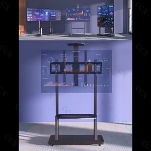32-85 Inch Universal Mobile Tv Rack and Adjustable Tv Stand Universal with Wheel Conference Cart Mount Tv Bracket