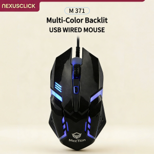 NexusClick RGB Backlit Wired Ergonomic Gaming Mouse1600 DPI Plug and Play USB Mice Durable Gaming Accessory for Laptop PC Mac