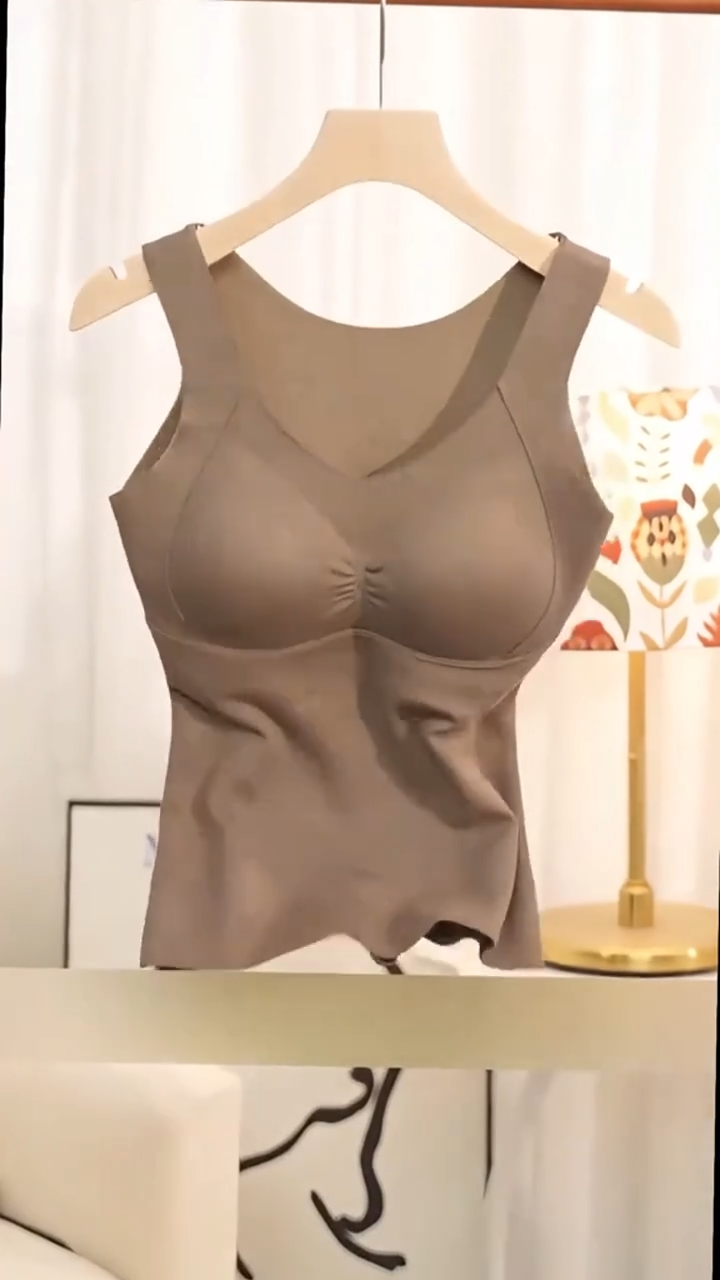 New womens underwear tank top with an integrated design and built-in cups. Can be worn alone or as an underlayer perfect for all seasons