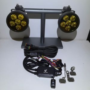 Strong Light Strobe Lamp Motorcycle Equipment Modification One Drag Four Shot LED Spotlight round Cover 12V 70W 4.5 Inch Size