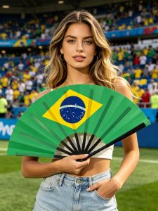 Patriotic Flag Hand Fan Foldable Portable Fan for World Cup Fans Sports Games and Summer Parties
