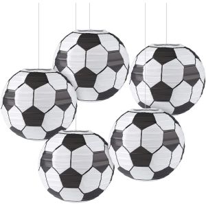 5PCS 20CM (8Inch) Soccer Ball Paper Lantern Decoration Soccer Goal Birthday Party Decoration