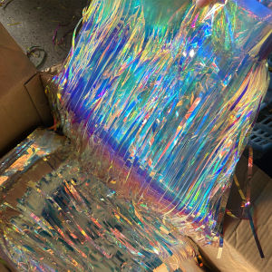 Tinsel Curtain Ceiling Laser Import Colorful Rain Silk Decorative Colored Ribbon Colorful Colorful Shopping Mall Amusement Park Pneumatic Blue