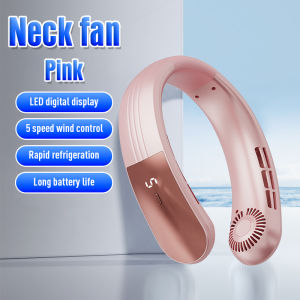2025 JKUOO Wearable Neck Fan - Portable USB 4 Speeds Silent Cool for Hiking/Beach/Travel - Hot Deal Free Shipping