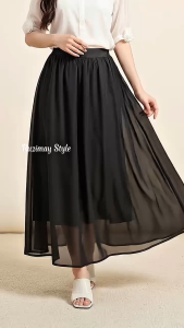 Chân váy voan nữ Ruzimay RV1400 dài 95cm dáng xòe mềm thanh lịch