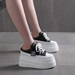 Womens Casual Breathable Mesh Slip-On Sandals High Heel Padded Footbed Summer Outdoor Wear Thick Bottom 10-14cm