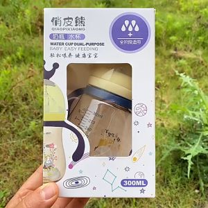 BW-C921 Botol Air Minum Bayi Training 300ML 2IN1 Sedotan+Dot BPA FREE / Gelas Anak Balita Training Cup Lucu Anti Tumpah