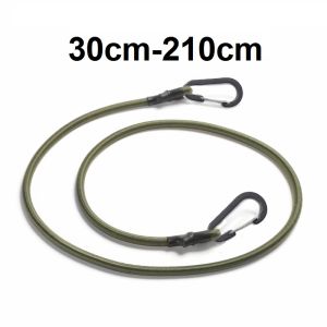 30-210cm 7mm Packing Ropes Elastic Bungee Cords with Silver Hooks Stretch Lightweight for Bikes Car Luggage Roof Rack Strap