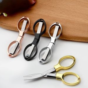 Portable Stainless Steel Folding Scissors Lightweight Foldable Scissors for Traveling Fishing Home Convenient Tools