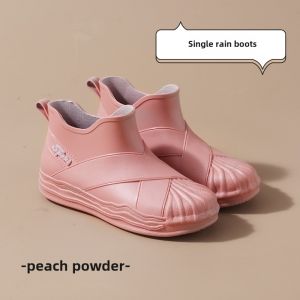 Fashion Short Tube Rain Boots Womens Waterproof Non Slip Rainproof Rubber Shoes Adult Rain Shoes Kitchen Car Wash Abrasion Resistant Soft Bottom Rain Boots