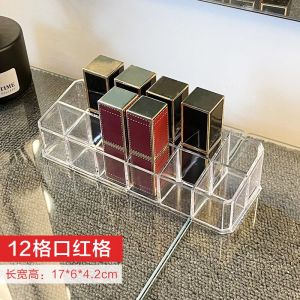 Makeup Organizer Clear Lipstick Storage Box 12/18/36 Grid Lipstick Nail Polish Display Stand Holder Lipstick Case Shelf Storage
