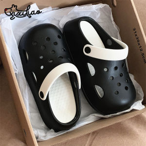 Cute Bear Hole Shoe Womens Fashion Thick Bottom Anti-slip Summer Latte Color Sandals Hollow out Design Casual EVA Material