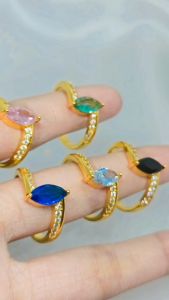 COD Jewelry Cincin Terbaru Fuji Wanita Korea Cincin Titanium Anti Karat Zirkon Berlapis Emas 18K Gold Aksesoris Elegant Fashion Mewah Hadiah Pernikahan